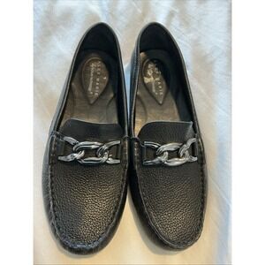 ALEX MARIE Darla Black Leather Loafers Driver Slip On Moccasin Sz  8M